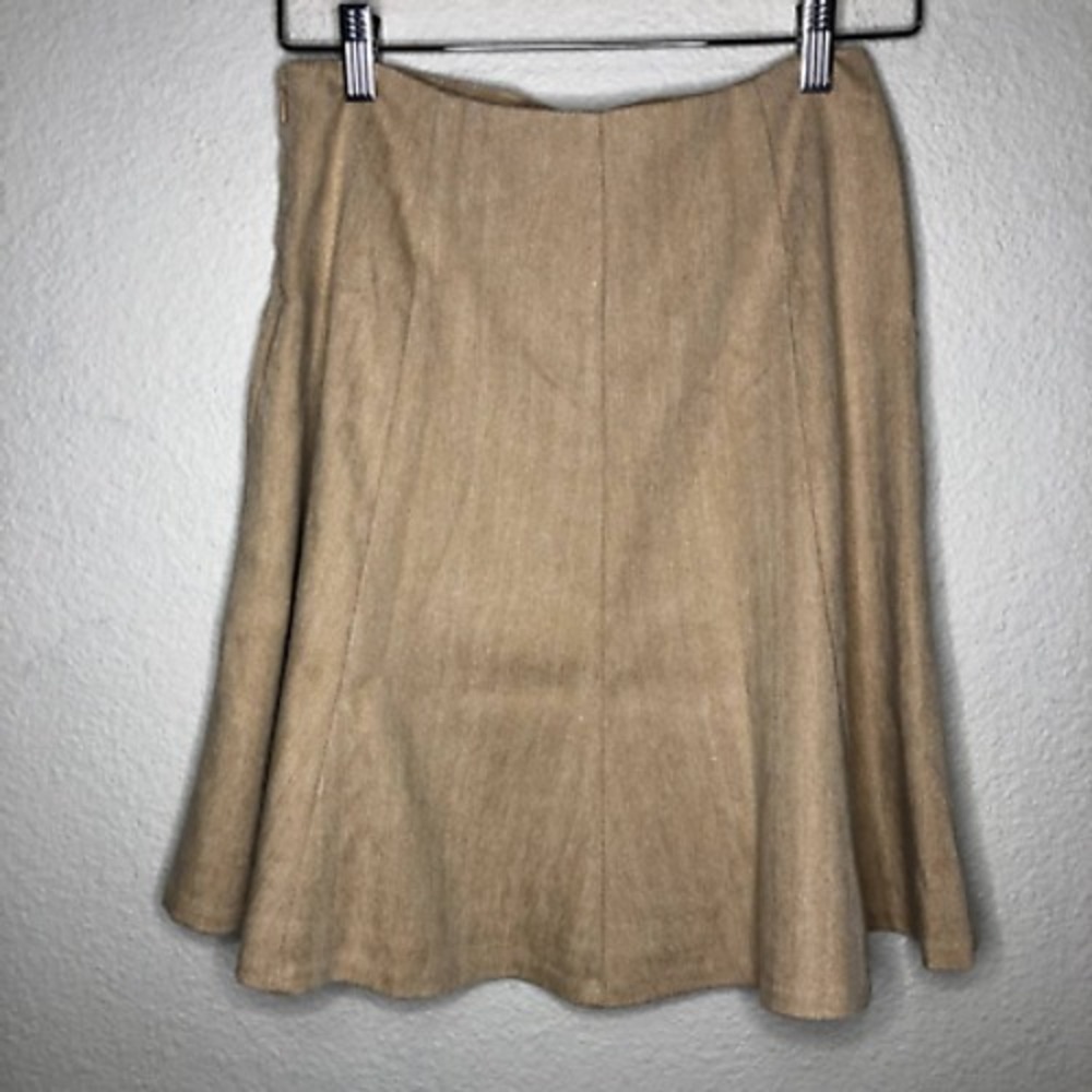 The Limited Skirt Women 0 Tan White Herringbone A Line Workwear Classic Neutral